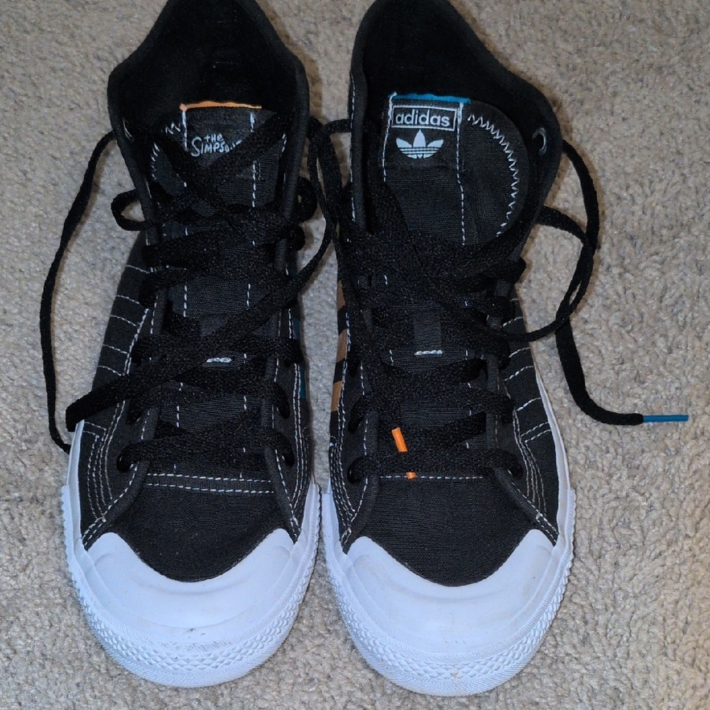Adidas Kids Black and White High-Top Sneakers